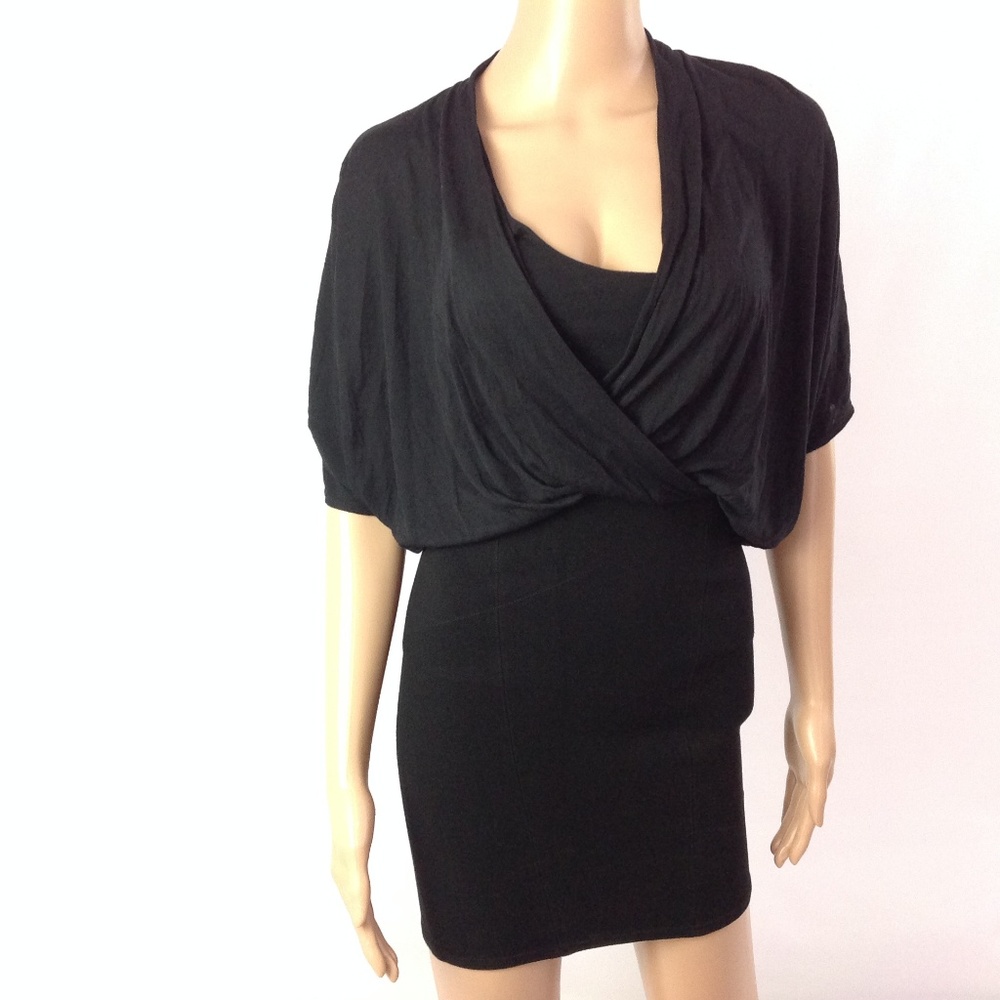 Helmut Women's Short Dress Short Sleeve Black Sz P